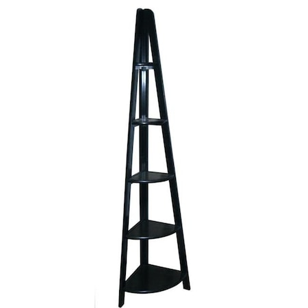 Yu Shan Co Usa Yu Shan CO USA Ltd 176-33 5 shelf corner ladder bookcase Espresso 176-33